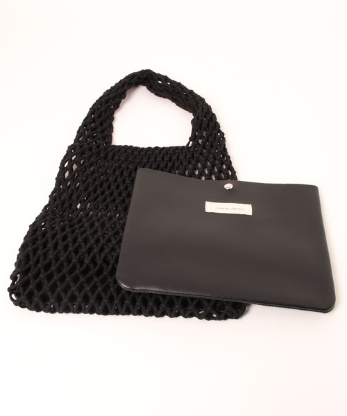 CORNERS（コーナーズ）の「ロープ編みショルダーバッグ（かごバッグ・レディース・ベージュ/イエロー/ピンク/ブラック/ホワイト・FREE）」の13枚目の写真