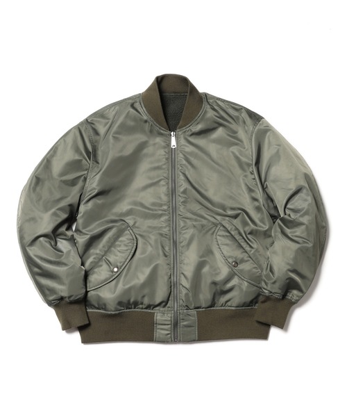 MR.OLIVE(ミスターオリーブ)の「ボア x フライトクロス / リバーシブル MA-1 フライトジャケット(MA-1・メンズ・ブラック/カーキ・LARGE/SMALL/MEDIUM)」の4枚目の写真