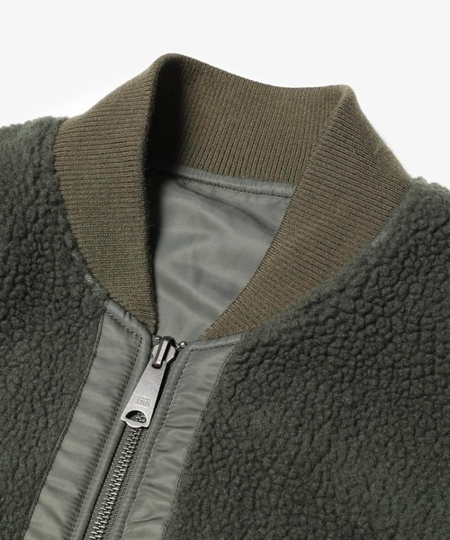 MR.OLIVE(ミスターオリーブ)の「ボア x フライトクロス / リバーシブル MA-1 フライトジャケット(MA-1・メンズ・ブラック/カーキ・LARGE/SMALL/MEDIUM)」の10枚目の写真