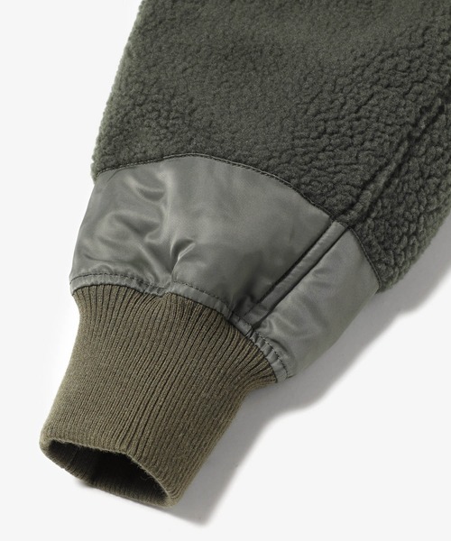 MR.OLIVE(ミスターオリーブ)の「ボア x フライトクロス / リバーシブル MA-1 フライトジャケット(MA-1・メンズ・ブラック/カーキ・LARGE/SMALL/MEDIUM)」の14枚目の写真