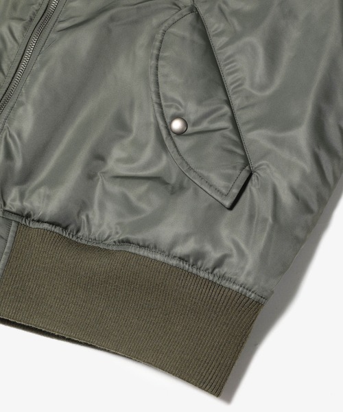 MR.OLIVE(ミスターオリーブ)の「ボア x フライトクロス / リバーシブル MA-1 フライトジャケット(MA-1・メンズ・ブラック/カーキ・LARGE/SMALL/MEDIUM)」の13枚目の写真