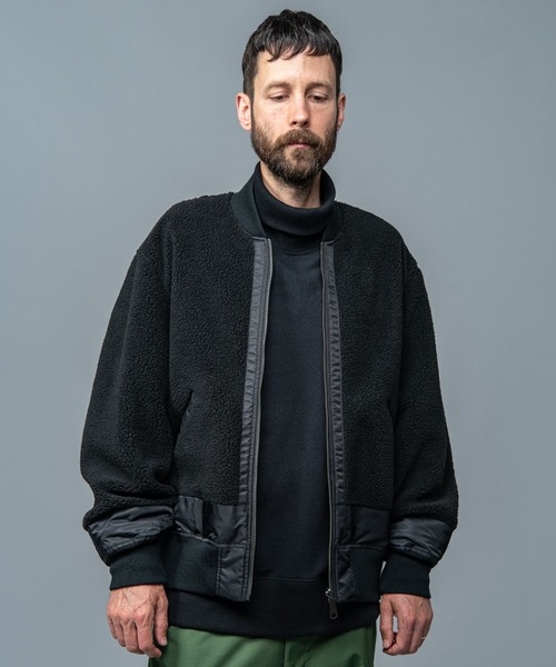 MR.OLIVE(ミスターオリーブ)の「ボア x フライトクロス / リバーシブル MA-1 フライトジャケット(MA-1・メンズ・ブラック/カーキ・LARGE/SMALL/MEDIUM)」の21枚目の写真