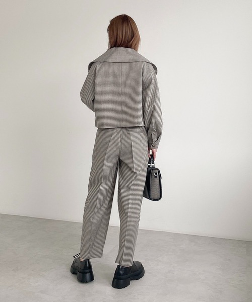 FREE'S MART(フリーズマート)の「【Sシリーズ対応】◆マルチチェック柄ラペルカラーショートジャケット(テーラードジャケット・レディース・グレー系その他/ベージュ系その他・SMALL/MEDIUM)」の10枚目の写真