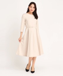 新品　ストロベリーフィールズ Linonシャンブレー プリーツ ワンピース STRAWBERRY-FIELDS（ストロベリーフィールズ）｜【B品】センター