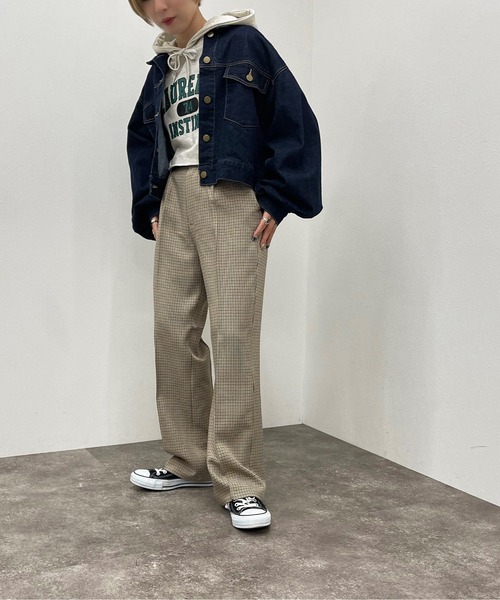 apres jour mignon（アプレジュールミニョン）の「ショートGジャン【ZOZOTOWN限定アイテム】【8PO】（デニムジャケット・レディース・ブラック/ダークインディゴブルー・フリー/X-LARGE）」の11枚目の写真