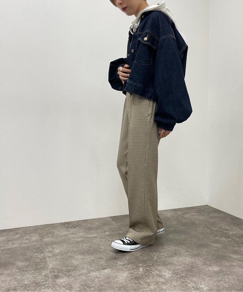 apres jour mignon（アプレジュールミニョン）の「ショートGジャン【ZOZOTOWN限定アイテム】【8PO】（デニムジャケット・レディース・ブラック/ダークインディゴブルー・フリー/X-LARGE）」の16枚目の写真