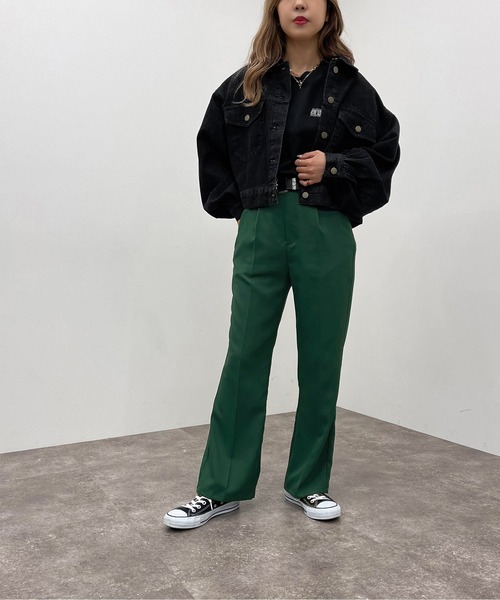 apres jour mignon（アプレジュールミニョン）の「ショートGジャン【ZOZOTOWN限定アイテム】【8PO】（デニムジャケット・レディース・ブラック/ダークインディゴブルー・フリー/X-LARGE）」の3枚目の写真