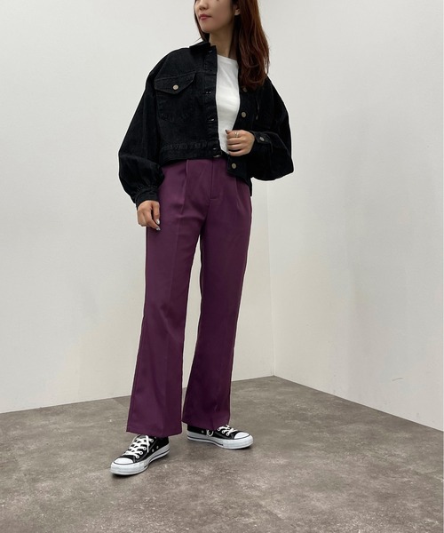 apres jour mignon（アプレジュールミニョン）の「ショートGジャン【ZOZOTOWN限定アイテム】【8PO】（デニムジャケット・レディース・ブラック/ダークインディゴブルー・フリー/X-LARGE）」の15枚目の写真