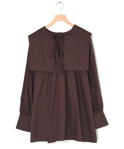 w closet(ダブルクローゼット)の「【新色追加】2WAYBIGカラーチュニック(チュニック・レディース・ブラウン/オフホワイト/チェック/キナリ/ベージュ/ブラック・FREE)」の22枚目の写真