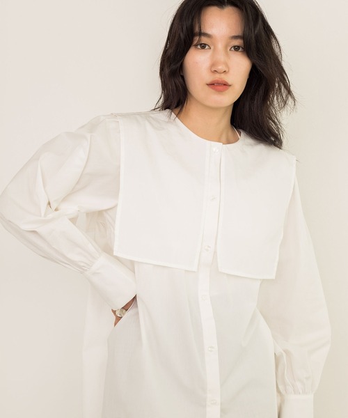 w closet(ダブルクローゼット)の「【新色追加】2WAYBIGカラーチュニック(チュニック・レディース・ブラウン/オフホワイト/チェック/キナリ/ベージュ/ブラック・FREE)」の11枚目の写真