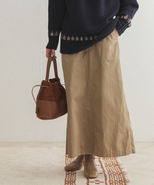 FORK&SPOON（フォークアンドスプーン）の「FORK&SPOON　イージーフィットチノスカート（スカート・レディース・ブラック/ベージュ/グリーン系その他・ONE）」の2枚目の写真