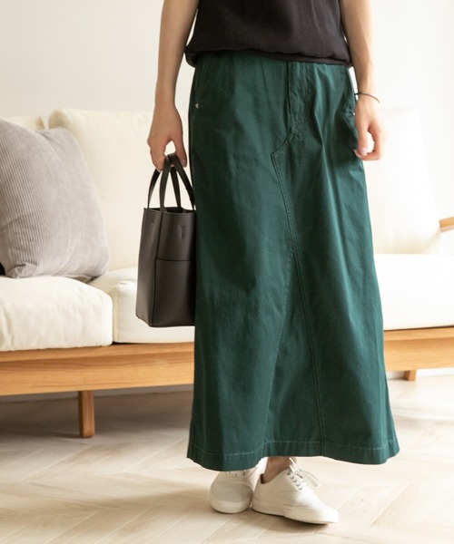 FORK&SPOON（フォークアンドスプーン）の「FORK&SPOON　イージーフィットチノスカート（スカート・レディース・ブラック/ベージュ/グリーン系その他・ONE）」の3枚目の写真