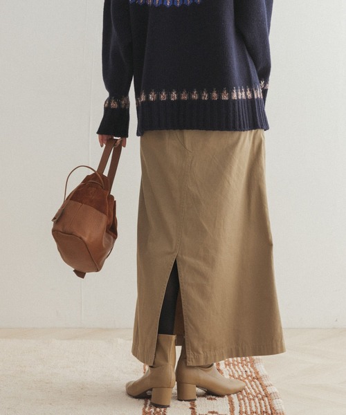 FORK&SPOON（フォークアンドスプーン）の「FORK&SPOON　イージーフィットチノスカート（スカート・レディース・ブラック/ベージュ/グリーン系その他・ONE）」の8枚目の写真