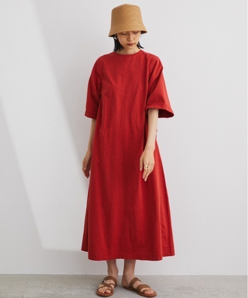 STYLEMIXER（スタイルミキサー）の「アームギャザーワンピース（ワンピース・レディース・ブラック/ベージュ/レッド・SMALL/MEDIUM）」の3枚目の写真