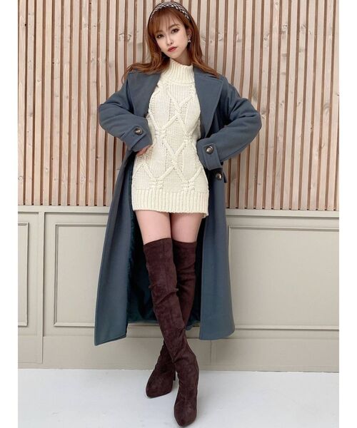 RESEXXY（リゼクシー）の「ケーブルニットチュニック（ニット/セーター・レディース・ブラック/アイボリー/キャメル・FREE）」の19枚目の写真