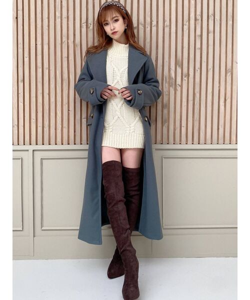 RESEXXY（リゼクシー）の「ケーブルニットチュニック（ニット/セーター・レディース・ブラック/アイボリー/キャメル・FREE）」の14枚目の写真