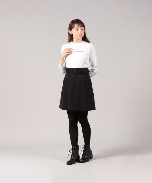 To b. by agnes b.（トゥービーバイアニエスベー）の「WQ06 JUPE フラップポケットミニスカート（スカート・レディース・ブラック・38/36/40）」の4枚目の写真