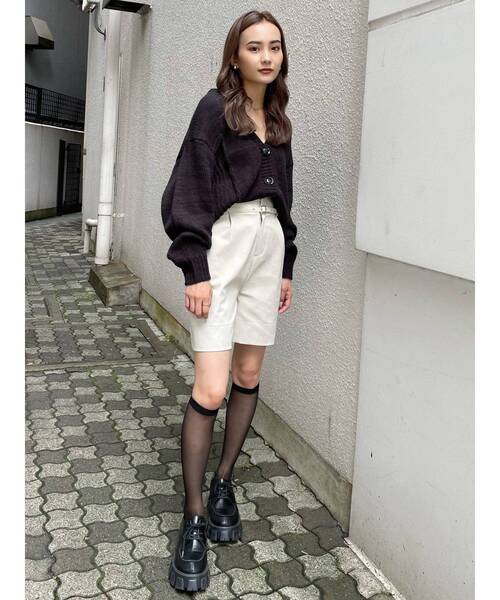 EMODA（エモダ）の「スイッチングチャンキーカーディガン（カーディガン/ボレロ・レディース・ブラック/グリーン/アイボリー・FREE）」の13枚目の写真