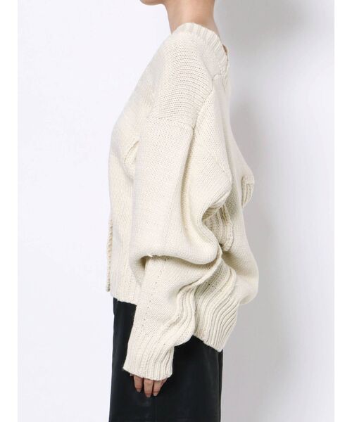 EMODA（エモダ）の「スイッチングチャンキーカーディガン（カーディガン/ボレロ・レディース・ブラック/グリーン/アイボリー・FREE）」の5枚目の写真