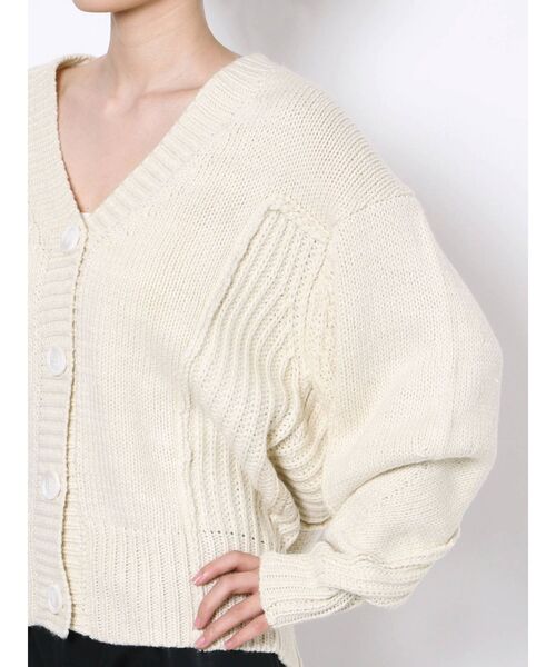 EMODA（エモダ）の「スイッチングチャンキーカーディガン（カーディガン/ボレロ・レディース・ブラック/グリーン/アイボリー・FREE）」の12枚目の写真