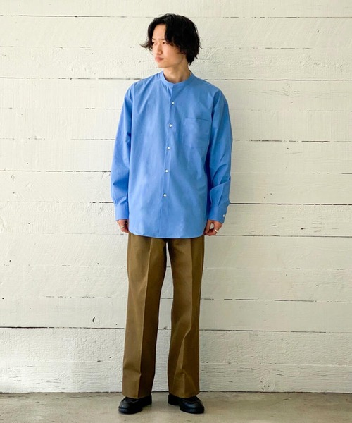 THOMAS MASON（トーマス メイソン）の「トーマスメイソンバンドカラーオーバーシャツ（シャツ/ブラウス・メンズ・ロイヤルブルー/ブルー系その他/グレー系その他・MEDIUM/LARGE/X-LARGE）」の5枚目の写真