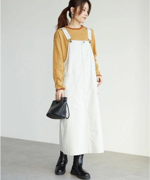 Dickies（ディッキーズ）の「【WEB限定】Dickies 　ツイルジャンパースカート＊（ジャンパースカート・レディース・ライトグレー系1/カーキ/ベージュ/ブラック・M）」の2枚目の写真