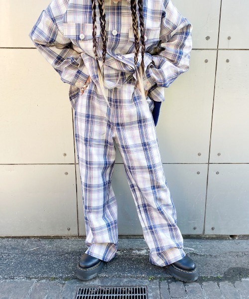 Candy Stripper（キャンディストリッパー）の「YOUTHFUL PLAID パンツ（その他パンツ・レディース・オフホワイト/グレー/グリーン・2）」の2枚目の写真