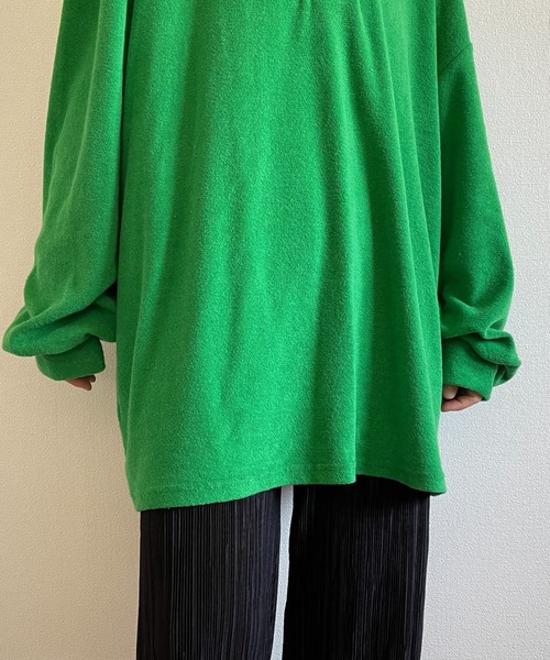 over size polo design pile tops / オーバーサイズポロデザインパイルトップスニット（スウェット）｜wee9s（ウィークス）