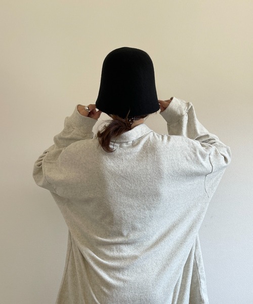 over size polo design pile tops / オーバーサイズポロデザインパイルトップスニット（スウェット）｜wee9s（ウィークス）