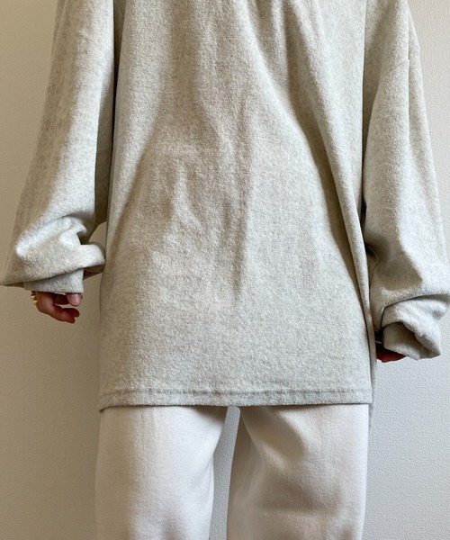 over size polo design pile tops / オーバーサイズポロデザインパイルトップスニット（スウェット）｜wee9s（ウィークス）