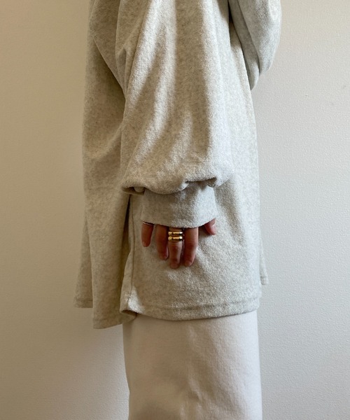 over size polo design pile tops / オーバーサイズポロデザインパイルトップスニット（スウェット）｜wee9s（ウィークス）