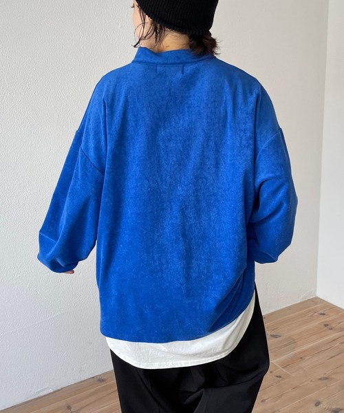 over size polo design pile tops / オーバーサイズポロデザインパイルトップスニット（スウェット）｜wee9s（ウィークス）