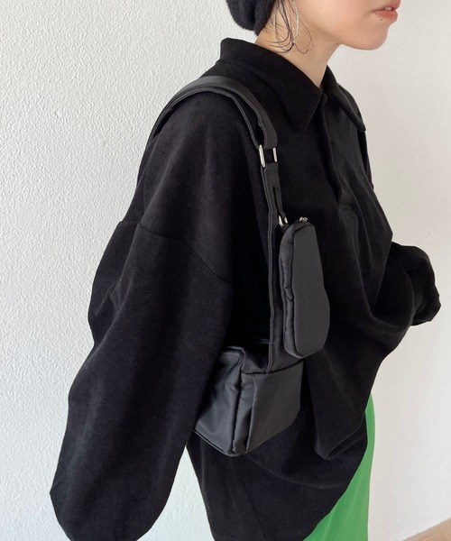 over size polo design pile tops / オーバーサイズポロデザインパイルトップスニット（スウェット）｜wee9s（ウィークス）