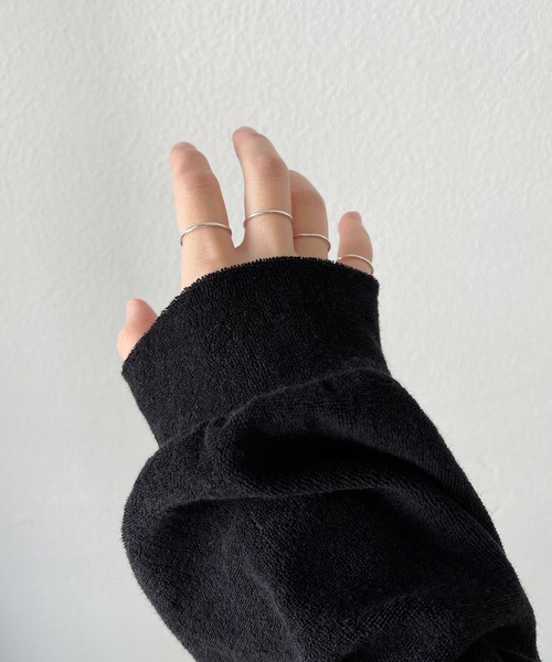 over size polo design pile tops / オーバーサイズポロデザインパイルトップスニット（スウェット）｜wee9s（ウィークス）