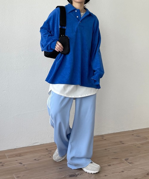 over size polo design pile tops / オーバーサイズポロデザイン