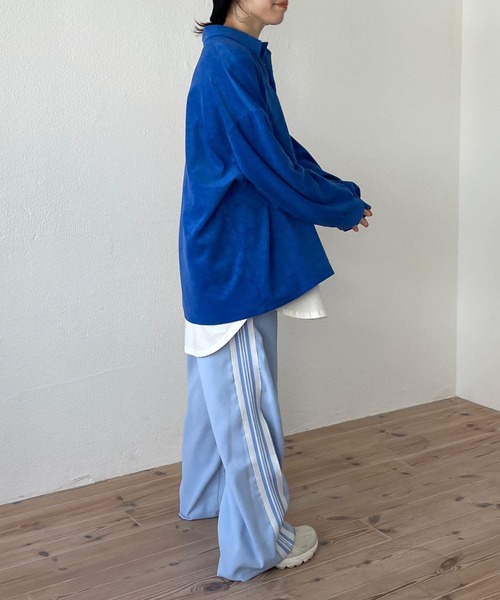 over size polo design pile tops / オーバーサイズポロデザインパイルトップスニット（スウェット）｜wee9s（ウィークス）