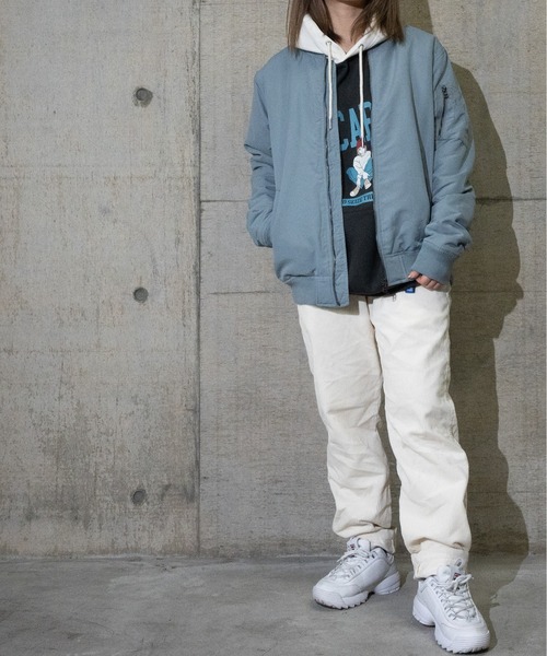 JOHN'S CLOSET(ジョンズクローゼット)の「【i】ポリピーチMA-1(MA-1・メンズ・カーキ/サックスブルー/グレイッシュベージュ/ミント/ブラック/ピンク・X-LARGE/LARGE/MEDIUM)」の16枚目の写真
