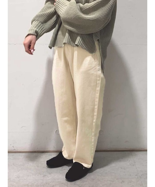 Samansa Mos2 blue（サマンサモスモスブルー）の「ストレッチデニムパンツ（デニムパンツ・レディース・ブラック/ネイビー/キナリ・ﾌﾘ-）」の2枚目の写真