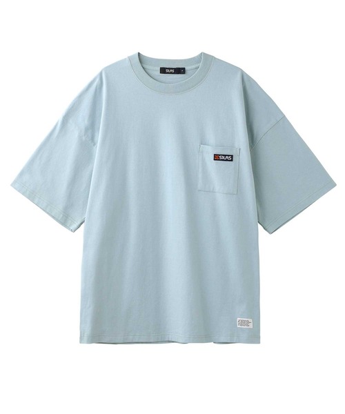 SILAS（サイラス）の「BASIC POCKET S/S TEE サイラスベーシックポケット半袖Tシャツ/ ロゴ　オーバーサイズ（Tシャツ/カットソー・メンズ・ホワイト/チャコールグレー/ライトブルー/ネイビー/ブラック・LARGE/MEDIUM）」の4枚目の写真