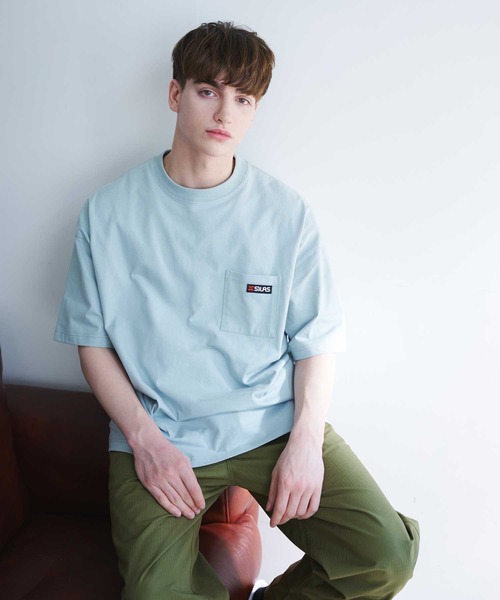SILAS（サイラス）の「BASIC POCKET S/S TEE サイラスベーシックポケット半袖Tシャツ/ ロゴ　オーバーサイズ（Tシャツ/カットソー・メンズ・ホワイト/チャコールグレー/ライトブルー/ネイビー/ブラック・LARGE/MEDIUM）」の18枚目の写真