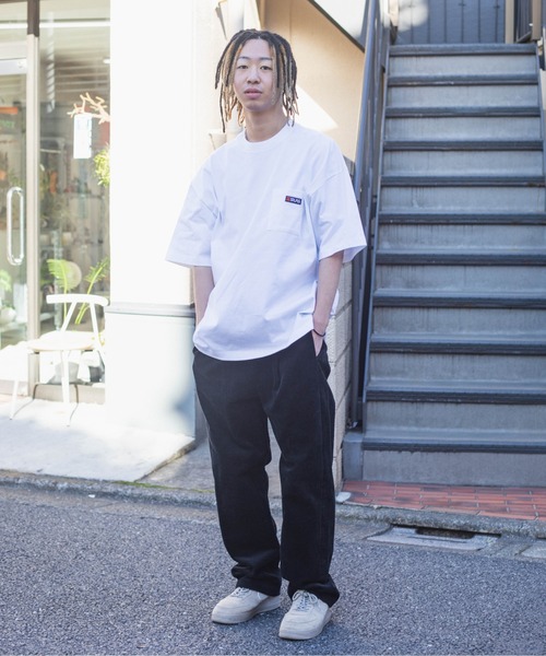 SILAS（サイラス）の「BASIC POCKET S/S TEE サイラスベーシックポケット半袖Tシャツ/ ロゴ　オーバーサイズ（Tシャツ/カットソー・メンズ・ホワイト/チャコールグレー/ライトブルー/ネイビー/ブラック・LARGE/MEDIUM）」の9枚目の写真