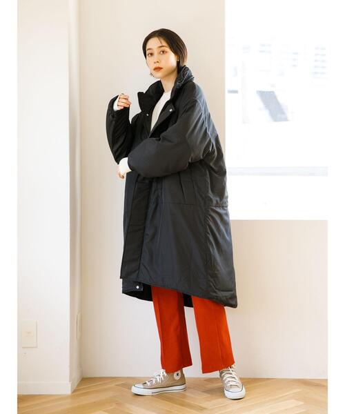 koe（コエ）の「中綿モンスターパーカー＊（ダウンジャケット/コート・レディース・カーキ/ブラック/オフホワイト・M/L）」の7枚目の写真