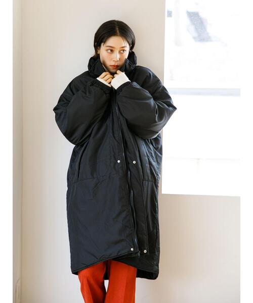 koe（コエ）の「中綿モンスターパーカー＊（ダウンジャケット/コート・レディース・カーキ/ブラック/オフホワイト・M/L）」の9枚目の写真