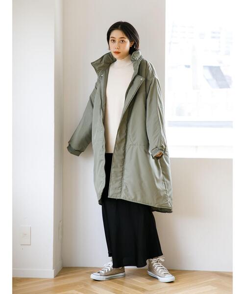 koe（コエ）の「中綿モンスターパーカー＊（ダウンジャケット/コート・レディース・カーキ/ブラック/オフホワイト・M/L）」の20枚目の写真