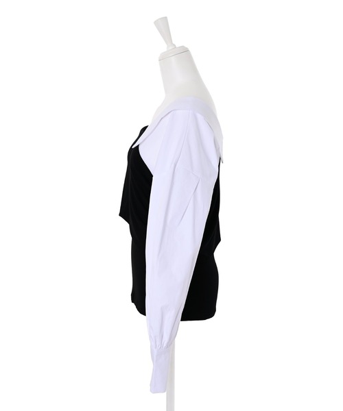 Narcissus(ナルシス)の「【Narcissus WEBSTORE 限定商品】シャツニットトップス(ニット/セーター・レディース・ブラック・FREE)」の6枚目の写真