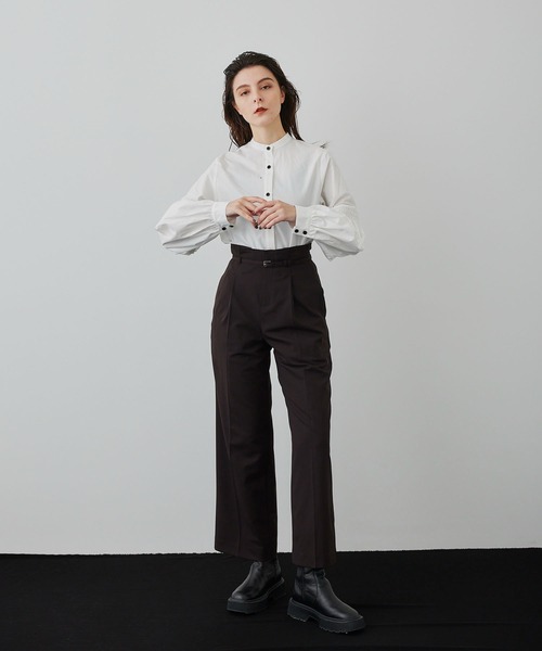 UNITED TOKYO(ユナイテッドトウキョウ)の「ワンタックセミワイドパンツ(スラックス・レディース・ブラック/ブラウン/アイボリー/ブルー・1/2/3)」の20枚目の写真