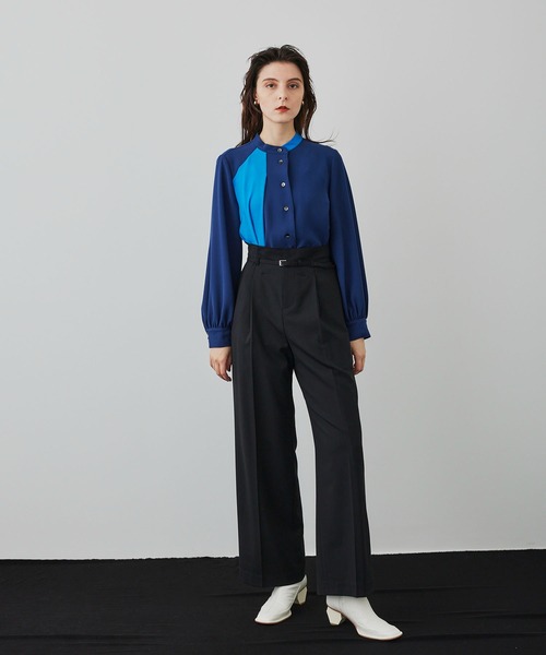 UNITED TOKYO(ユナイテッドトウキョウ)の「ワンタックセミワイドパンツ(スラックス・レディース・ブラック/ブラウン/アイボリー/ブルー・1/2/3)」の10枚目の写真