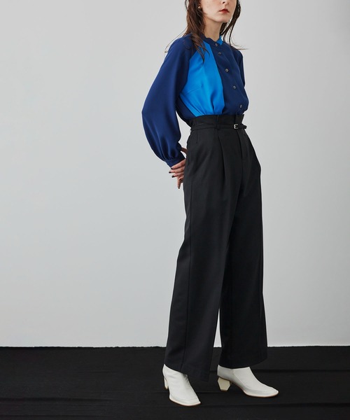 UNITED TOKYO(ユナイテッドトウキョウ)の「ワンタックセミワイドパンツ(スラックス・レディース・ブラック/ブラウン/アイボリー/ブルー・1/2/3)」の18枚目の写真