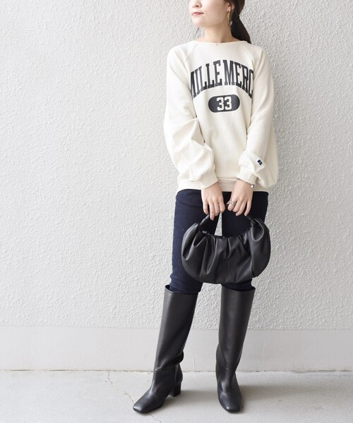 Russell Athletic（ラッセルアスレティック）の「*【SHIPS別注】RUSSELL ATHLETIC:ロゴスウェット2◇（スウェット・レディース・チャコールグレー/ベージュ/グリーン/ピンク系/アイボリー/ライトオリーブ/ラベンダー/ブラック/マスタード・ONE SIZE）」の22枚目の写真