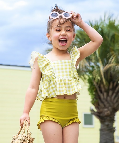 Soor Ploom 水着 Cleo Swim Set Gingham 4y Lois Swimsuit, Gingham Print, Zinnia – Soor Ploom